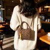 Fashionable Leopard Shoulder Bag Crossbody Handbag Matte Single Strap Handbag Versatile Design for Young Adults