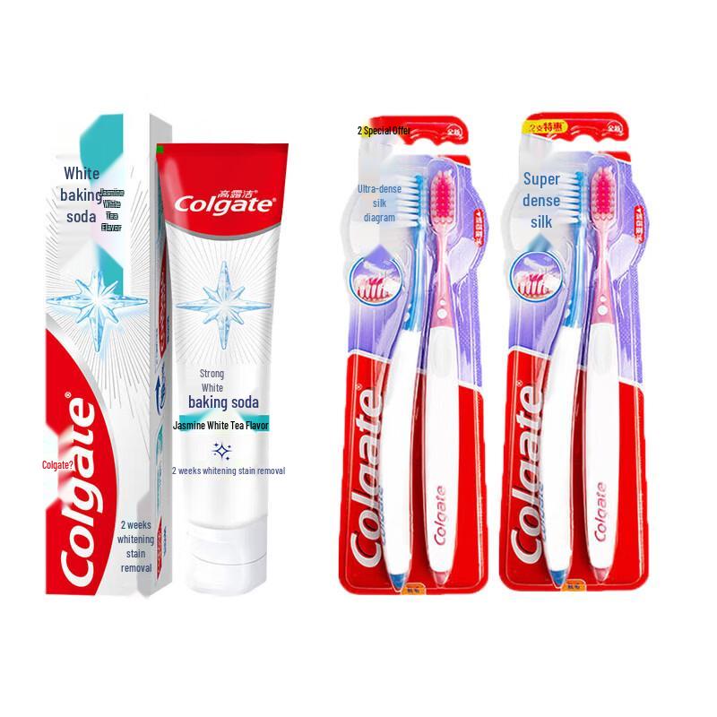 Colgate Power White Baking Soda Spearmint Toothpaste & Gum Care Toothbrush Set