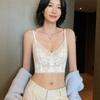 Lace Vest Underwear Women's Thin Without Steel Ring Sexy Deep V French Triangle Cup Bra New Explosion