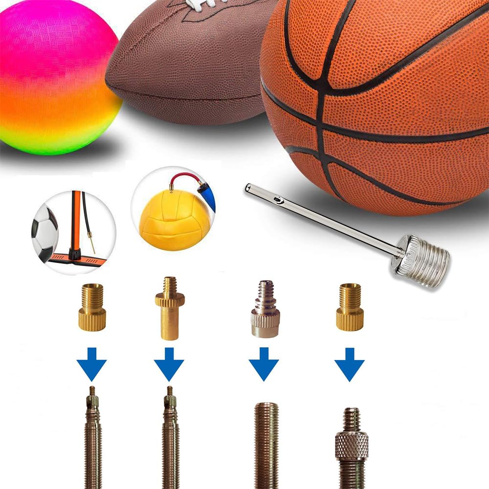 MILANQW Bicycle Inflator Adapter 9 Piece Set | Presta/American/English Valve