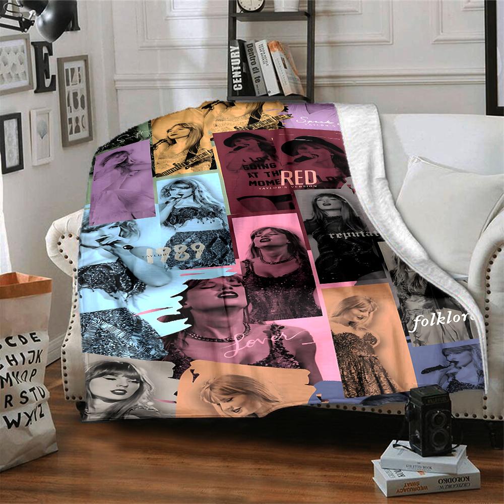Taylor Swift Collage Blanket Soft Throw Blanket For Home Bedroom Bed Sofa Travel Office Solid Christmas Blanket