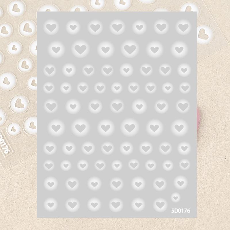 Smudged Semi-Transparent Hollow Butterfly Manicure Sticker, Love Star White Spray-Free Nude Nail Decorative Sticker