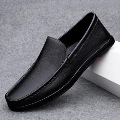 Doudou Shoes Men'S Genuine Leather Cowhide High-End Casual Dad Shoes, One-Pedal Loafers Men