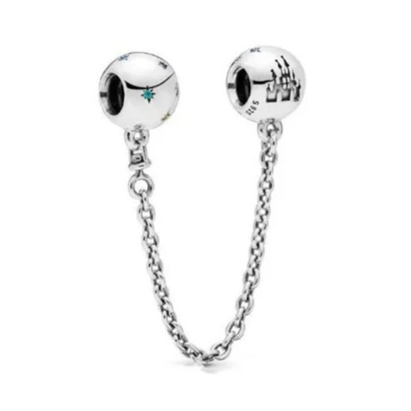 New 925 Silver Butterfly Stars & Moon Sunflower Safety Chains Spacer Beads Charms Fit Original Bracelets DIY Jewelry
