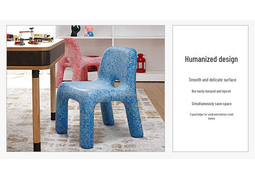 Nordic Creative Children's Chair - Simple Plastic Stool with Backrest for Kindergarten or Home Dining.