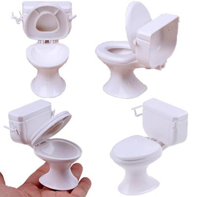 Bathroom Ornament Dollhouse Furniture White Closestool Model Doll Accessories Miniature Toilet