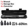 Ratchet Torque Wrench Square Drive 5-60N.m Reversible Ratchet Key 3/8 Inch Adjustable Torque Spanner Precise Preset Hand Tool