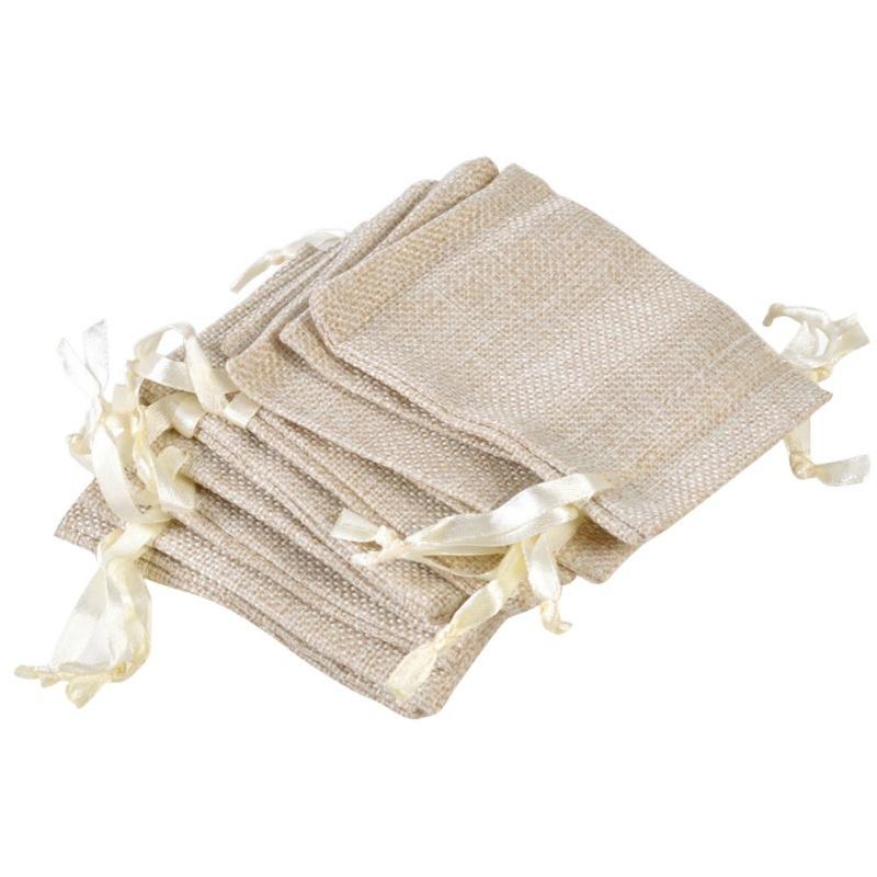 Packaging Bag 10 Linen Jute Sack Jewelry Pouch Drawstring Gift Bags Wedding Favour