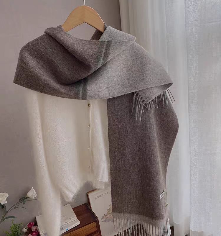Checkerboard Grain Scarf Female Winter Warm Pure Wool Cashmere Shawl Couple Accessory Premium Sense Windproof Scarf For Women
