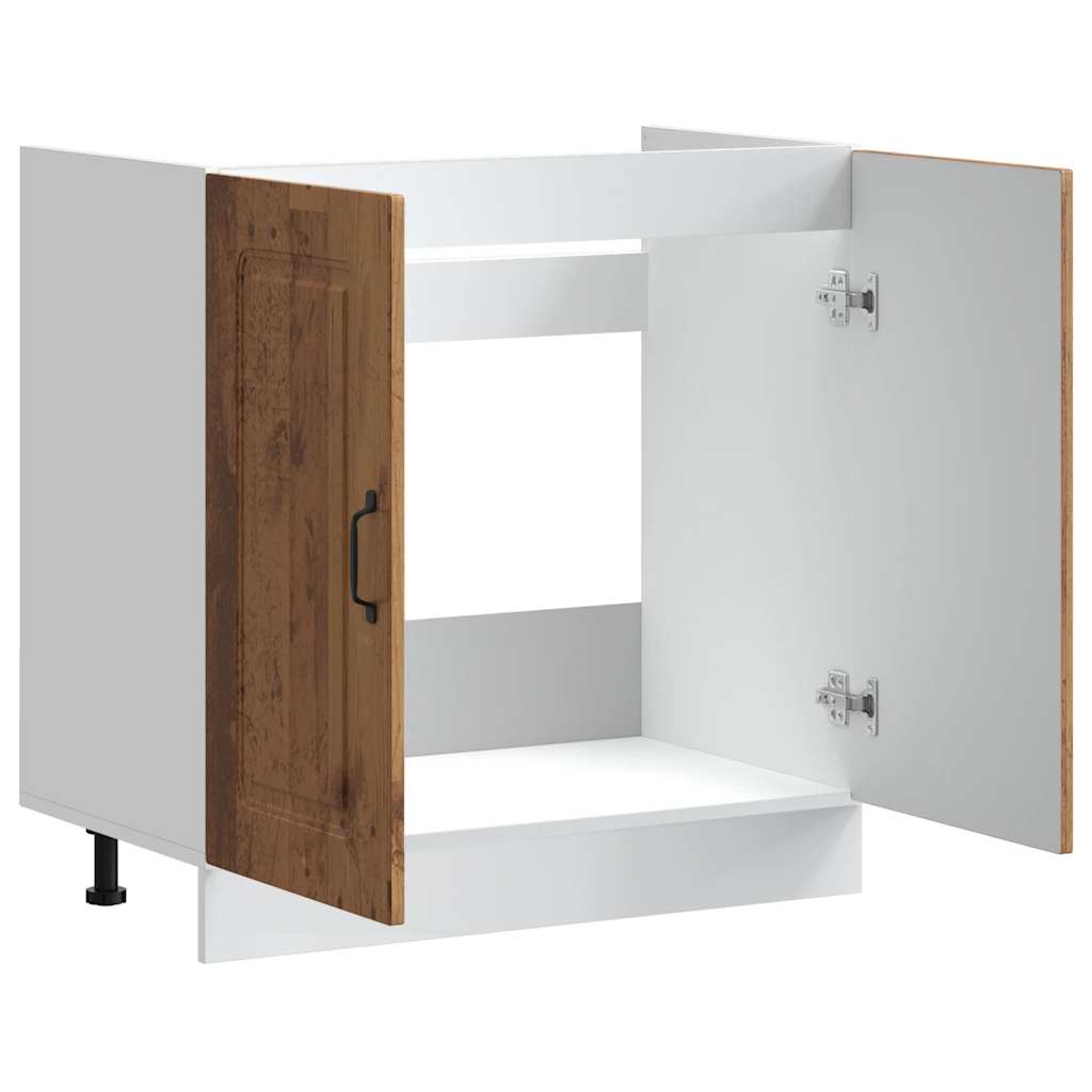 Kalmar Kitchen Base Cabinet with Rustic Wood Look 80 x 46 x 81.5 cm