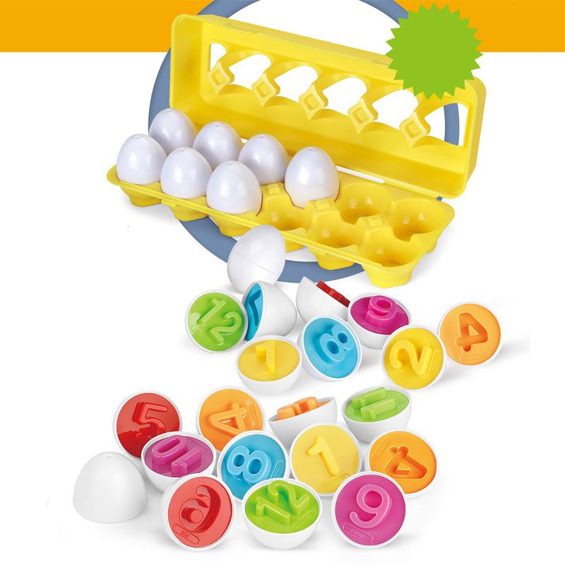 Matching Eggs Puzzle Set, 12-Piece Number & Color Sorting Learning Toy, Fine Motor Skills Development Game, Travel-Friendly Gift