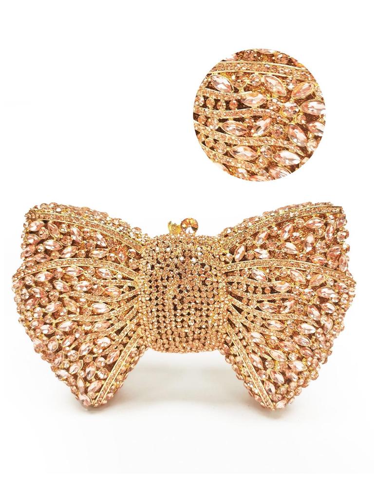 Luxury Rhinestone Bow Crystal Clutch Evening Bag