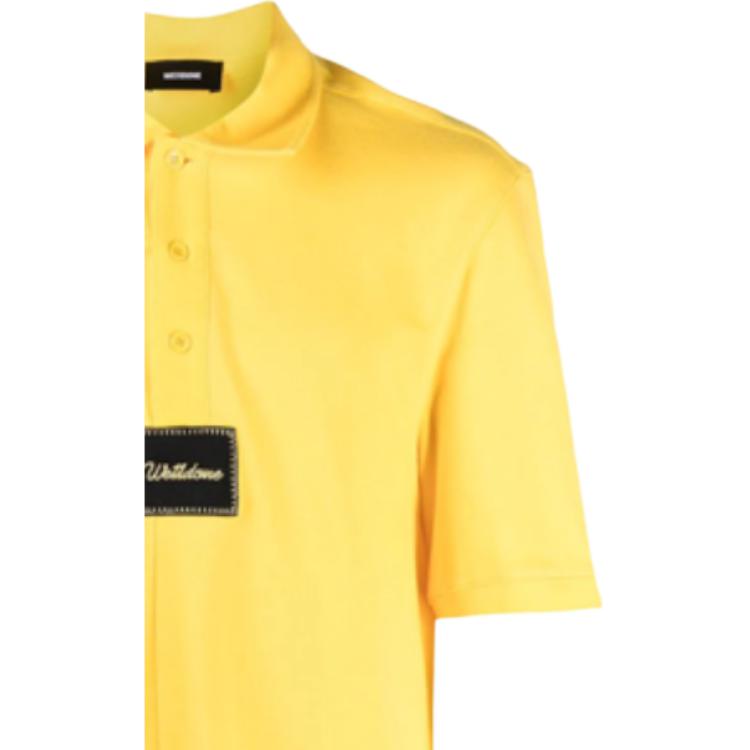 WE11DONE Embroidered Logo Short Sleeve Polo Shirt Unisex tops Yellow WD-TT0-21-523-U-YE