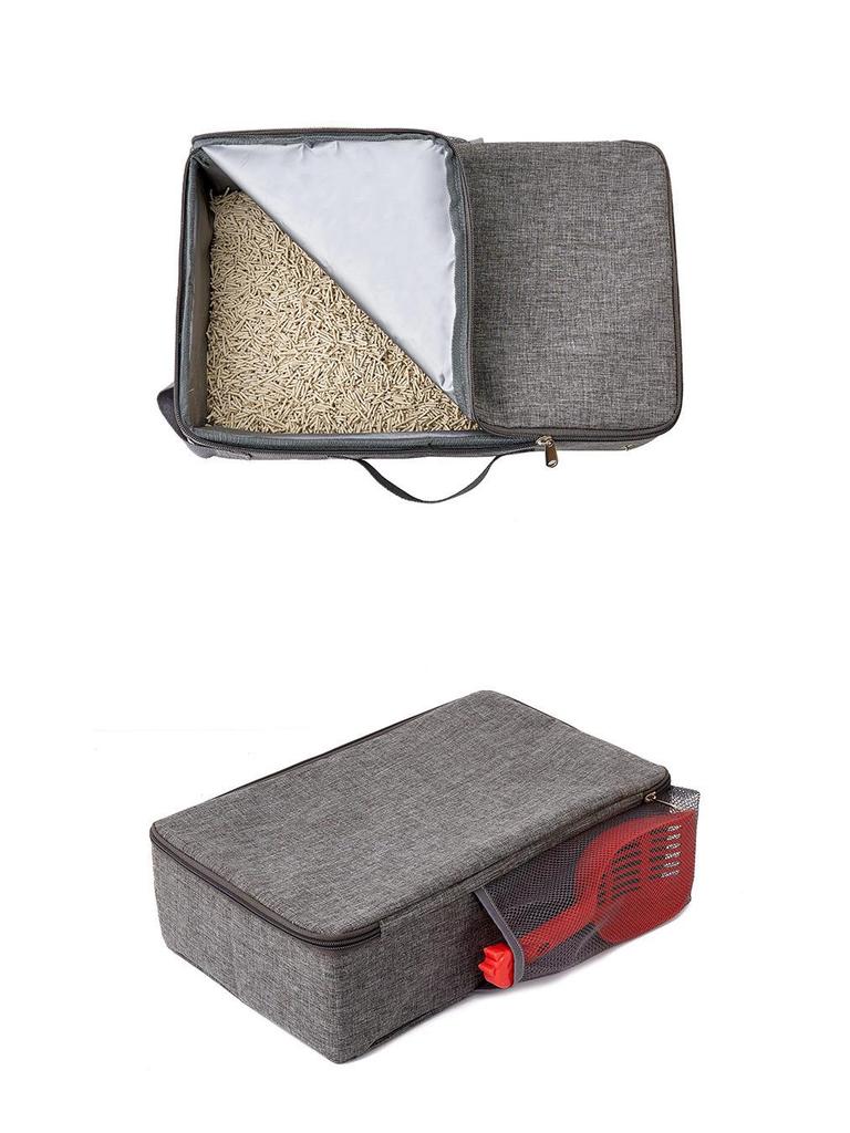 Portable Foldable Cat Litter Box - Oxford Cloth Outdoor Travel Pet Toilet and Poop Basin
