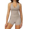 JYL Quick Dry Brushed Yoga Set Hollow Back High Waist Outfit
