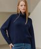 JE NE SAIS QUOI Loose-Fit Turtleneck Cashmere Knit_ Navy