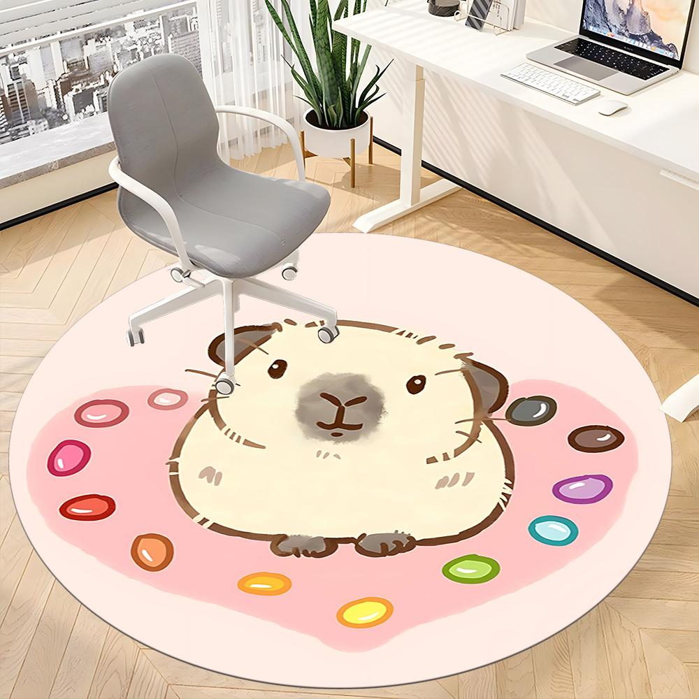 1 Stück Hamsterleckerlis Büro Runder Teppich, Teppich für Büro, Gaming, Leichte Runde Bodenmatte yy260205097