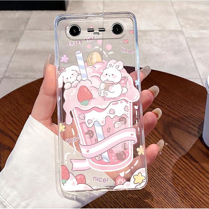 Per Tecno Spark Slim 2025 Custodia Trasparente Lusso Carino Coniglio Amore Silicone Morbido TPU Cover Posteriore Custodia per Telefono Tecno Spark Slim 4G KM7k