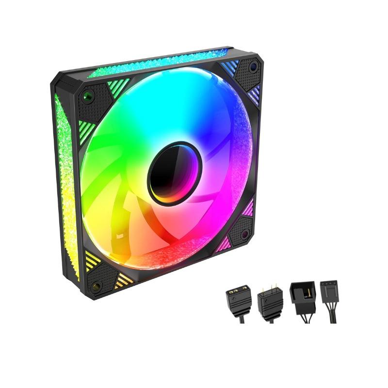 

12 см Argb Diy компьютерный корпус охлаждения беззвучные вентиляторы Pc Tower бесшумный большой объем воздуха воздушный охладитель с RGB подсветкой лампа 5 В 3Pin 4Pin Pwm чёрный