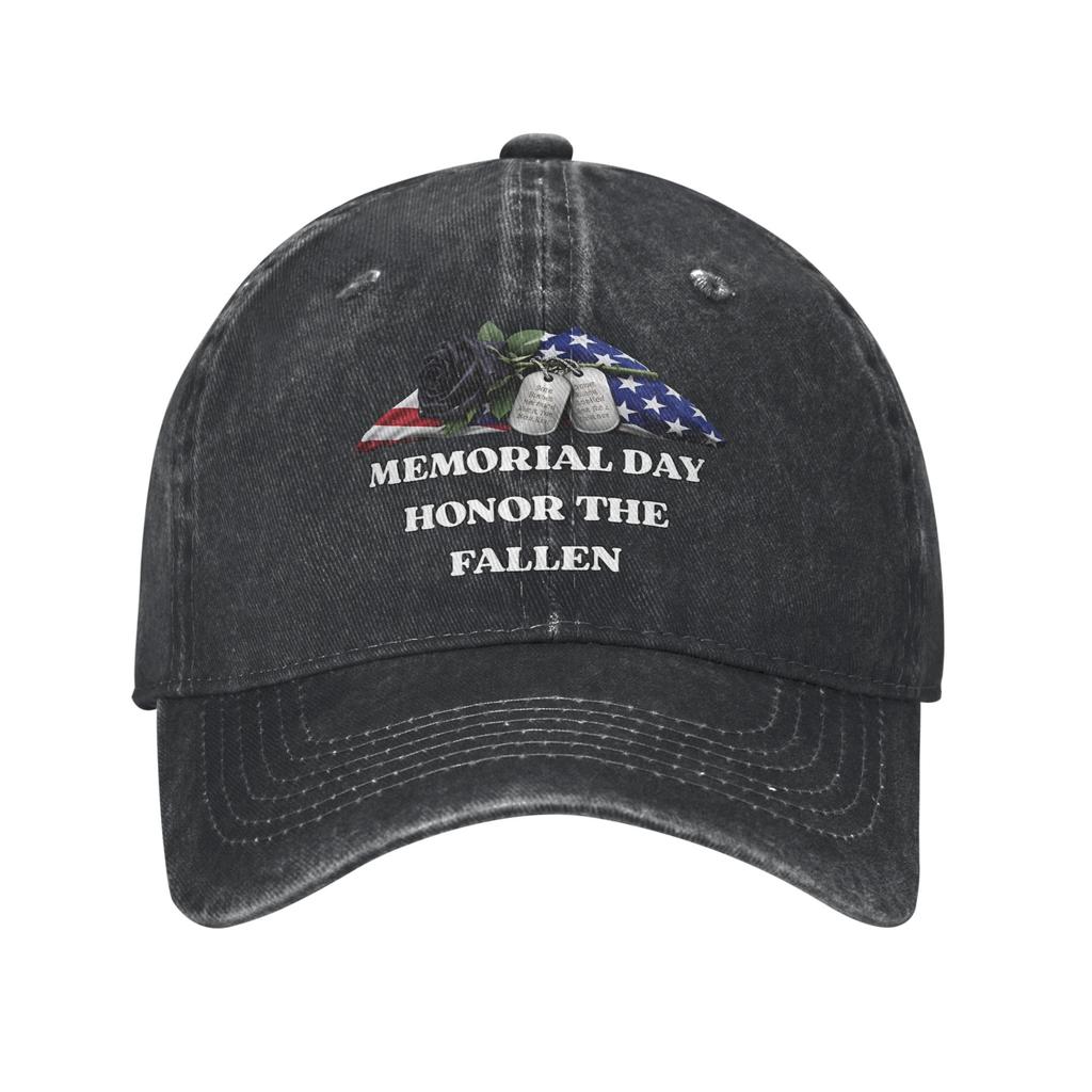 Memorial Day Patriot Unisex Women Baseball Cap Remember and Honor Distressed Denim Hats Cap Outdoor All Seasons Travel Snapback Cap