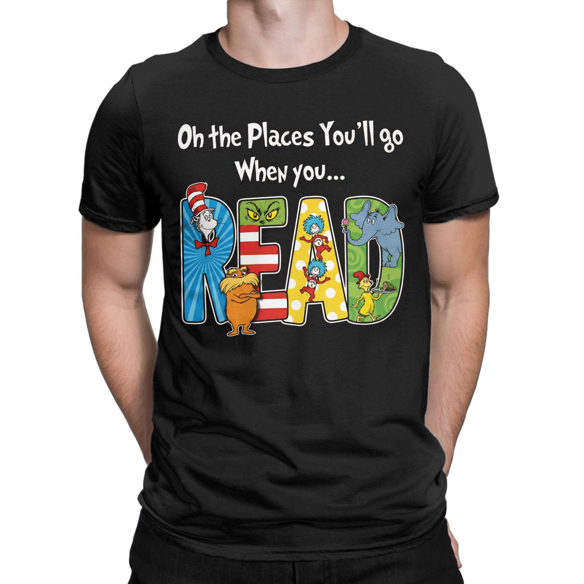

Dr Seuss Thing 1 Thing 2 Buddies reading day Printed T Shirt Unisex Women Pure Cotton Tee Shirt Clothes S