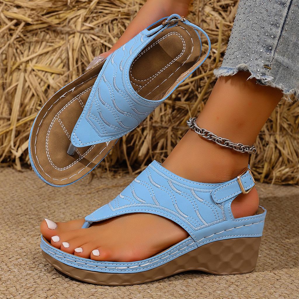 Fashion 2025 Summer Women Outdoor Strap Sandals Women Flats Open Toe Casual Shoes Comfortable Rome Wedges Sandals Sexy Zapatos De Mujer