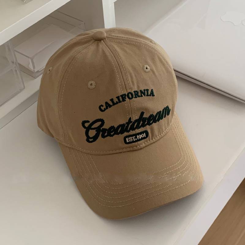 Baseball Cap With Embroidered Letters And Wide Brim For Summer Casual Wear