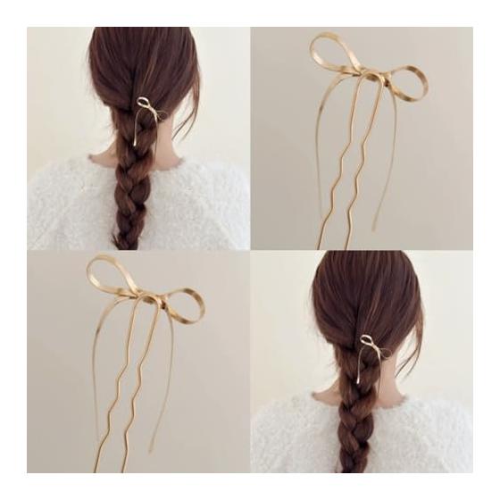 Kanzashi Hairpin Hair Accessory Japanese Style Pearl U-Comb for Wedding Kimono Coming-of-Age Ceremony Recital Butterfly Knot-G