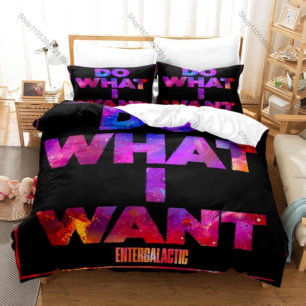 Hip Hop Artist Kid Cudi Man On The Moon Astronaut Cosmic Album Collage Bedding Set 1 Duvet Cover + 2 Pillowcases HD Print Rap