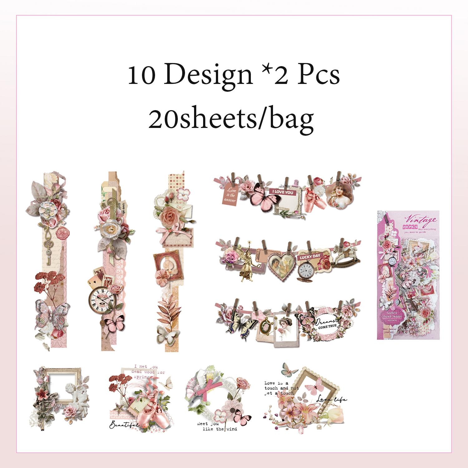 

PET Long Strip Sticker Pack Mist Garden Series Artistic Border Pattern Sticker Hand Account Collage DIY Notebook Decoration