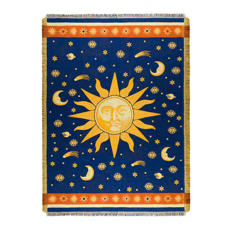 Sun God Cotton Woven Line Blanket