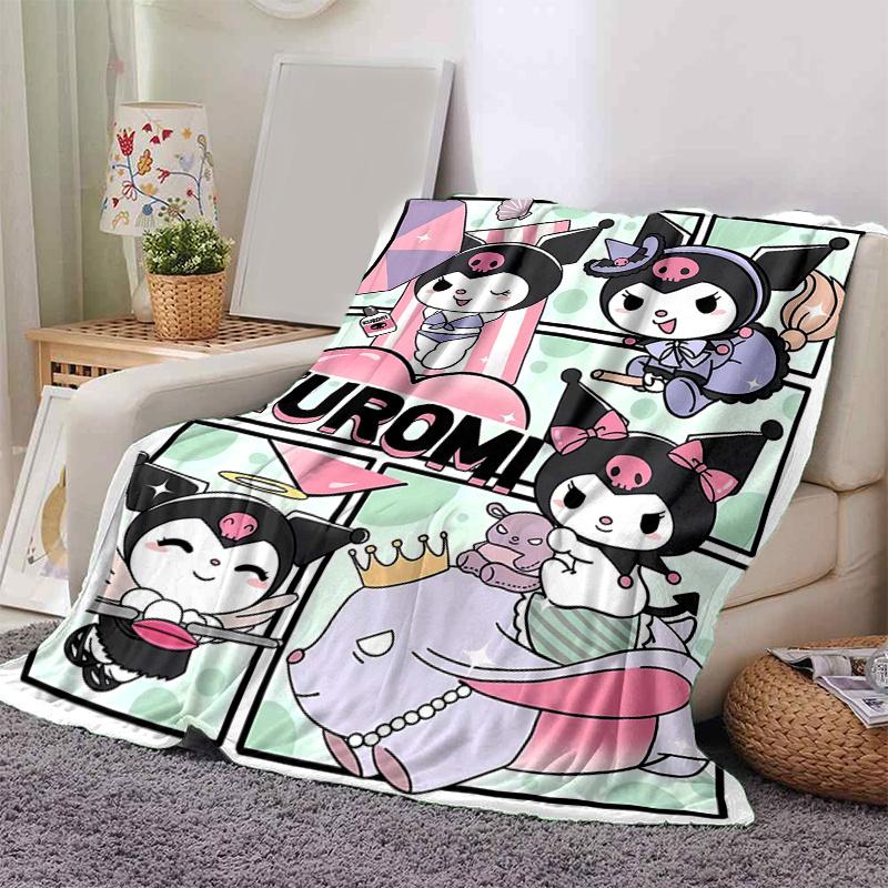 1pc Kuromi's Magical Adventures Blanket, Soft Warm Throw Blanket for Home Decor, Living Room, Travel, Camping, Car Blankets, Beach, Office Naps, Gift