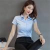 Women's V-neck Long-Sleeve Professional Work Shirt for Spring and Summer - Plus Size, Korean Style, Formal White Blouse