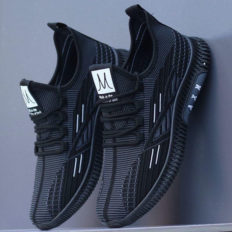 One-pedal lazy soft-soled sports casual shoes men's breathable mesh shoes men