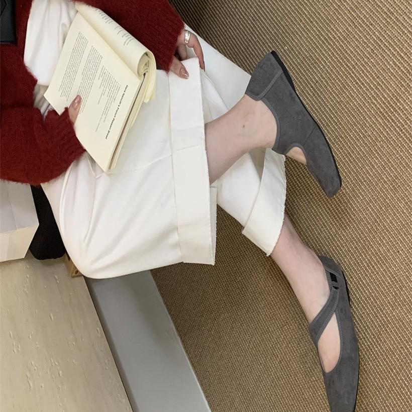 Super Soft One-word Height-increasing Single Shoes Mary Shoes Women's Shoes One-pedal Versatile Platform Ballet Shoes