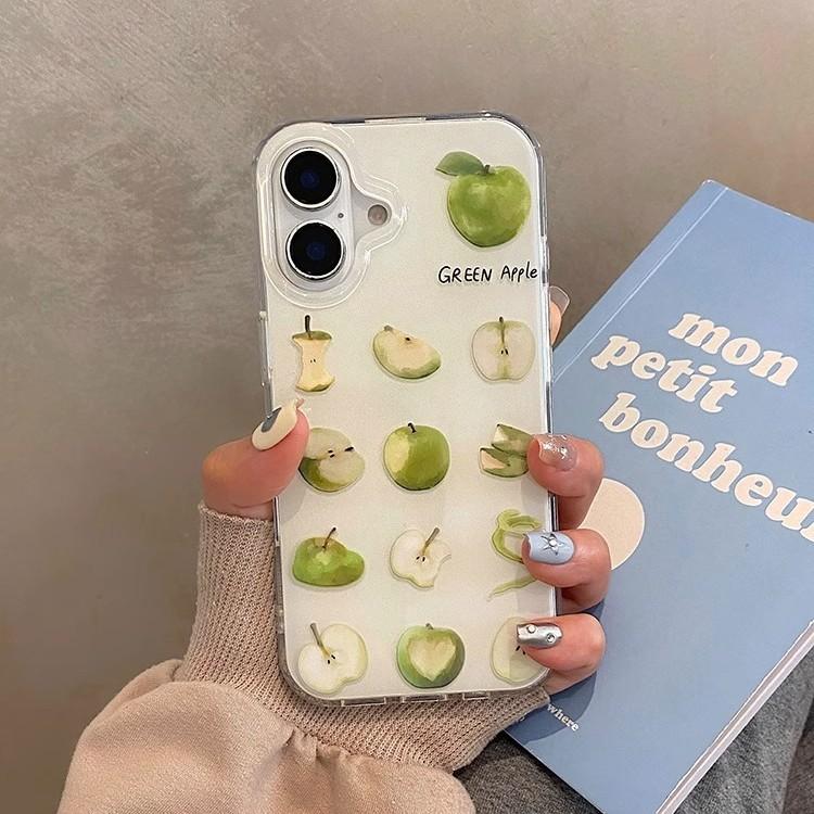 Single-layer Gongge green apple is suitable for Apple 16promax/15/14/13 all-inclusive mobile phone case iphone12