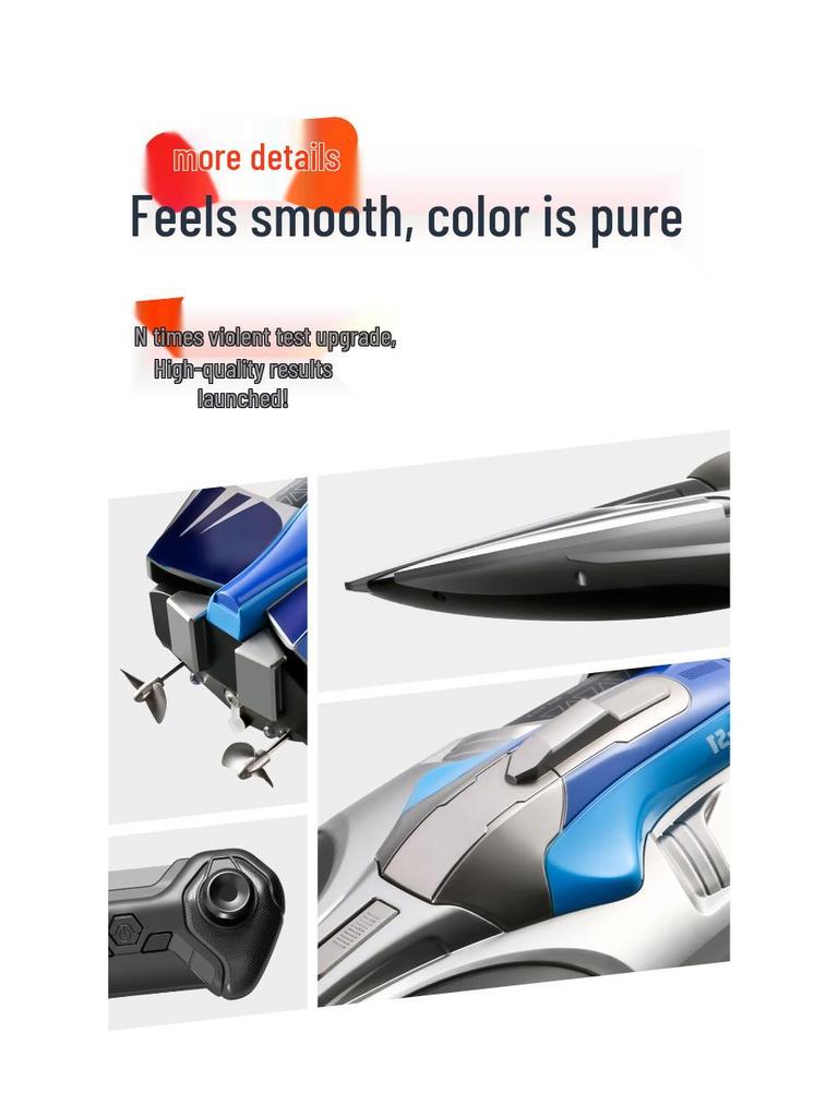 S1 High-Speed Remote Control Boat: Wireless Electric, Long Endurance, 2.4G Large Model Watercraft Toy for Kids