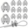U-Shape M3 Cable Clamps, 3mm Wire Rope Fixing Bolts, Heavy-Duty 304 Saddle Fasteners for Secure Cable Management, Cable Management