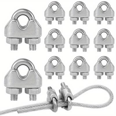 U-Shape M3 Cable Clamps, 3mm Wire Rope Fixing Bolts, Heavy-Duty 304 Saddle Fasteners for Secure Cable Management, Cable Management