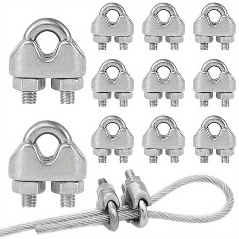 U-Shape M3 Cable Clamps, 3mm Wire Rope Fixing Bolts, Heavy-Duty 304 Saddle Fasteners for Secure Cable Management, Cable Management