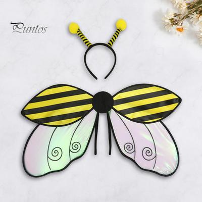Cosplay-Flügel und Stirnband, Marienkäfer-Honigbienenflügel, Kostümzubehör, Insektenflügel, Feenflügel für Halloween-Partys, Bühnenauftritte