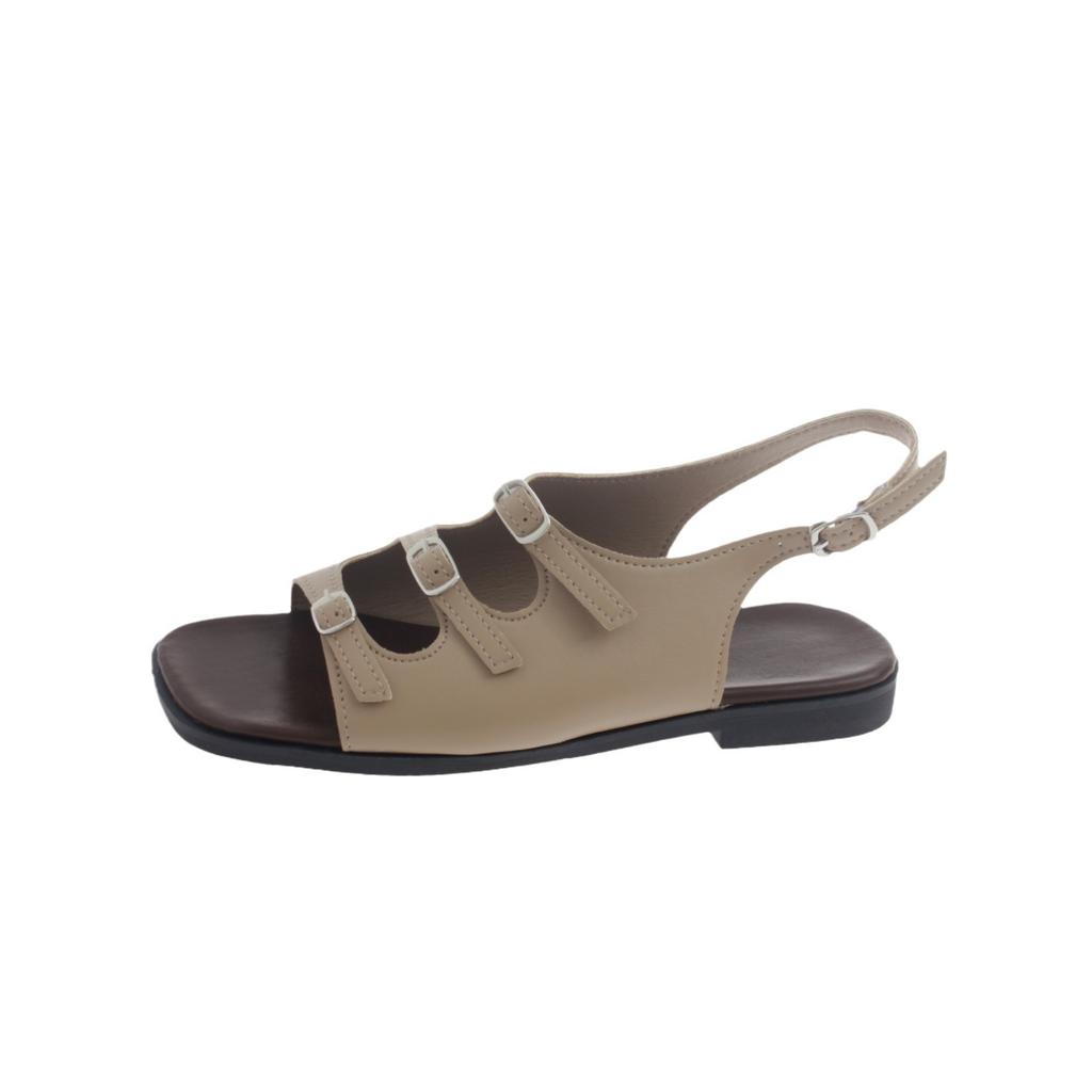 Fashion Sandals Women's Summer 2025 New Retro French Fairy Wind Beach Seaside Fashion Soft Flat Roman Shoes