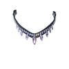 Beautiful Light Purple Clear Crystal Leather Bridle Snap Browband For Horse.
