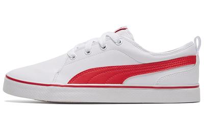 Street Retro Low Top Casual Skate Shoes Unisex White Red 367928-02