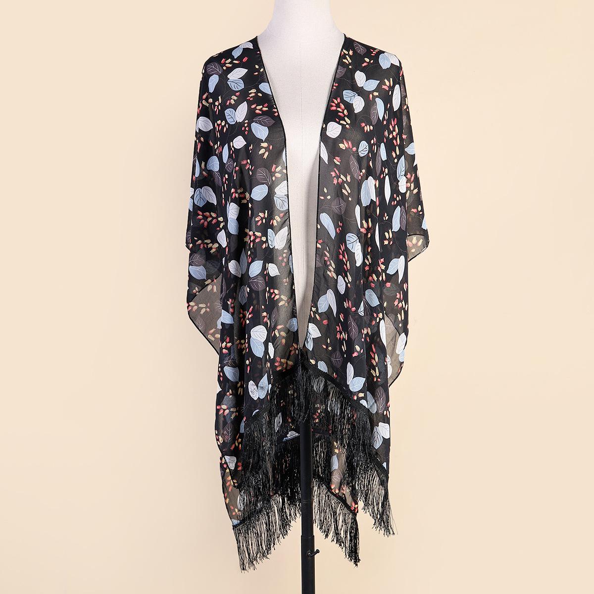 A168 Rhinestone Ethnic Pearl Chiffon Patchwork Scarf - Long, Solid Color Headscarf & Wrap