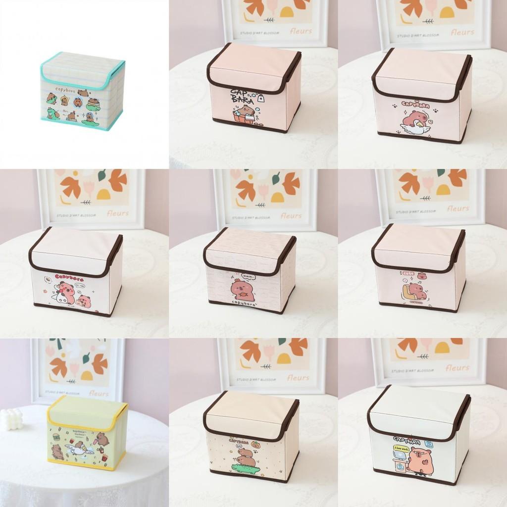 Portable Pu Storage Bin With Capybara For Bedroom Desk And Office Supplies Organization