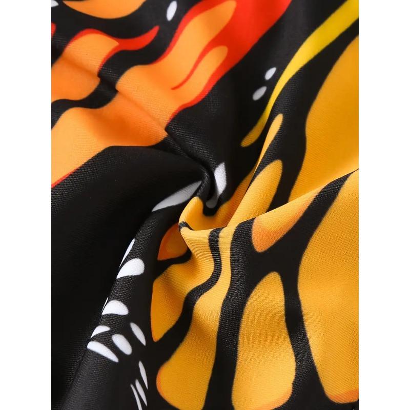 Women's Monarch Butterfly Print Triangle Bikini Set Tie Side Swimwear