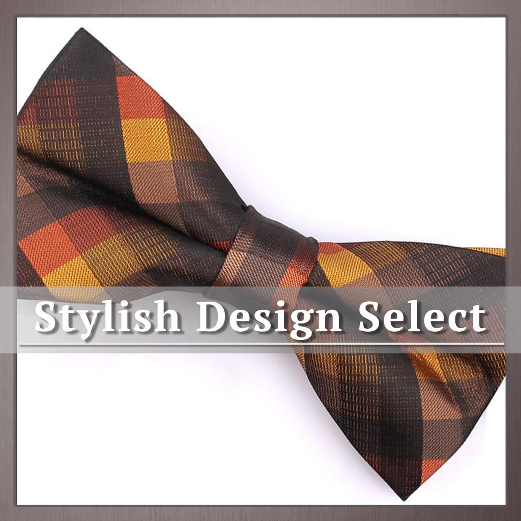[One Limitation] Bow Tie, Check Pattern, FormalCasual, Wedding, Party, Stylish, Men's NK032 (Gray)