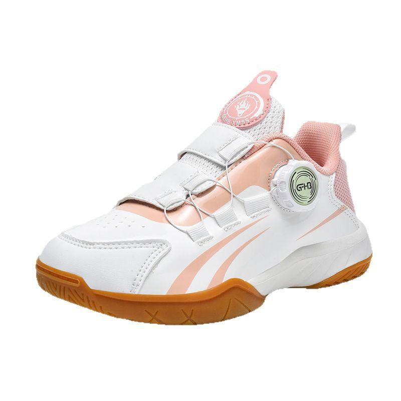 Rotary buckle badminton shoes boys and girls students professional competition training shoes lightweight wear-resistant table tennis shoes sports 