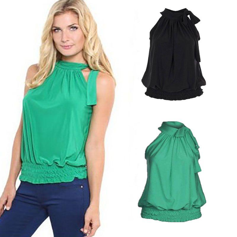 Elegant Women Sleeveless Lotus Chiffon Shirt Exuding Timeless Style For Office Wear